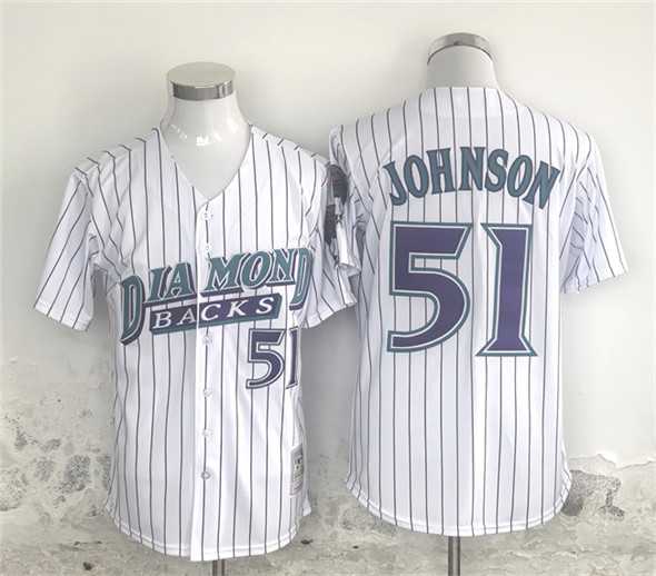 Men%27s Arizona Diamondbacks #51 Randy Johnson White Throwback Cool Base Stitched Jersey->baltimore orioles->MLB Jersey